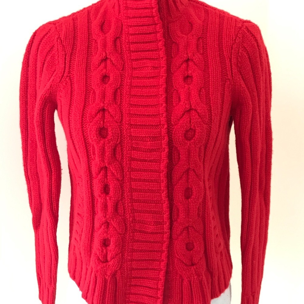 ST. JOHN Red Wool blend Size S Cardigan/Sweater